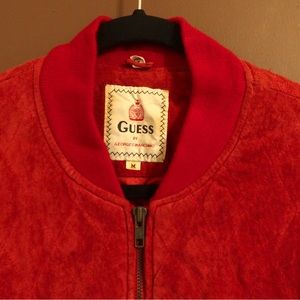 Blood red bomber jacket